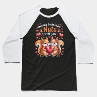 Couples Married 19 Year Funny 19th Wedding Anniversary Baseball T-Shirt